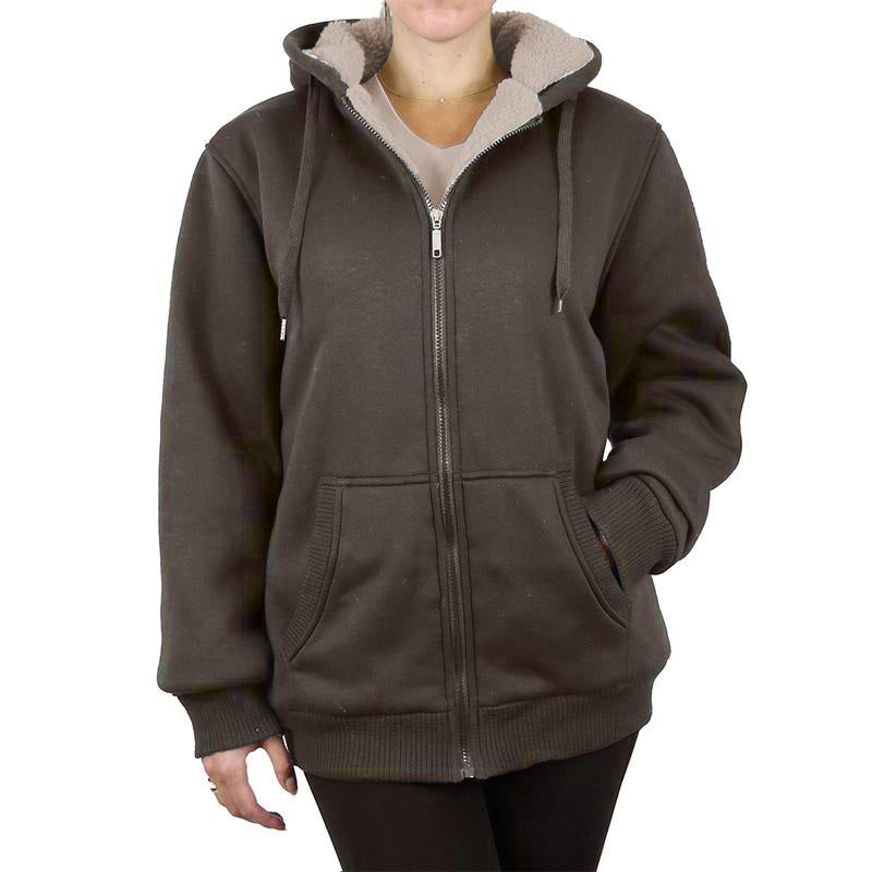 Women's Heavyweight Sherpa Fleece Zip Hoodie