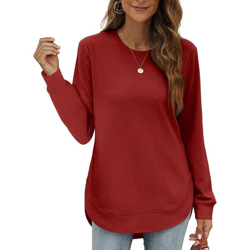 Cozy High-Low Crewneck Sweatshirt