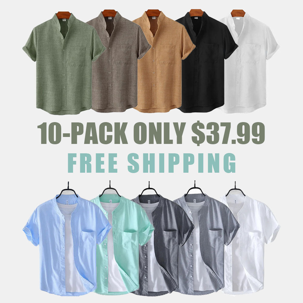 Heathered linen-blend shirt