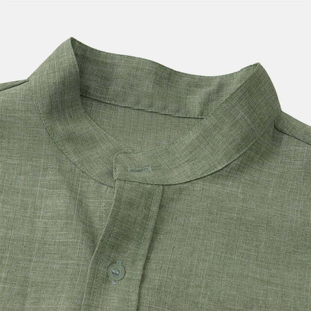 Heathered linen-blend shirt